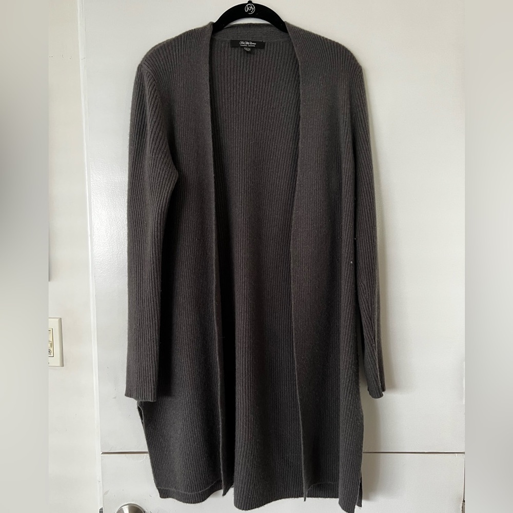 Saks Fifth Avenue Collection 100% Cashmere Open Long Cardigan